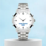 Photo Printed Modern Silver Men's Watch