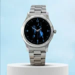 Lord Shiva Blue Shadow Classic Silver Mens Watch