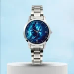 Lord Shiva Glowing Blue Classic Silver Womens Watch