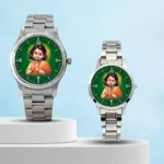 Murugan Blessings Classic Silver Couple Watch