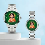 Murugan Blessings Modern Silver Couple Watch